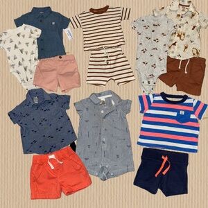 6mo. Carter's Boys Matching Sets - Blue, Red, Brown, White